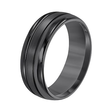 AXL Black Tungsten Groove Men's Wedding Band