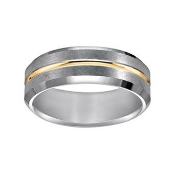 AXL Tungsten Carbide and Yellow Ion-Plated Tungsten Carbide Men's Wedding Band