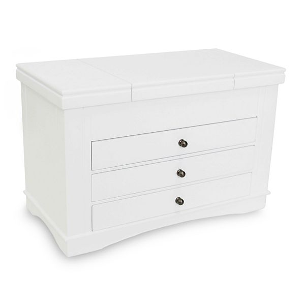 Wooden jewelry shop box white