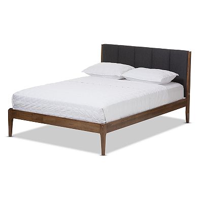 Baxton Studio Ember Mid-Century Upholstered Bed 