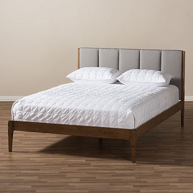 Baxton Studio Ember Mid-Century Upholstered Bed 