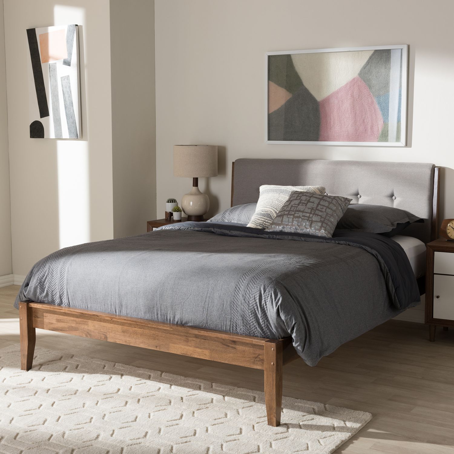 Linen Upholstered Platform Bed Kohls