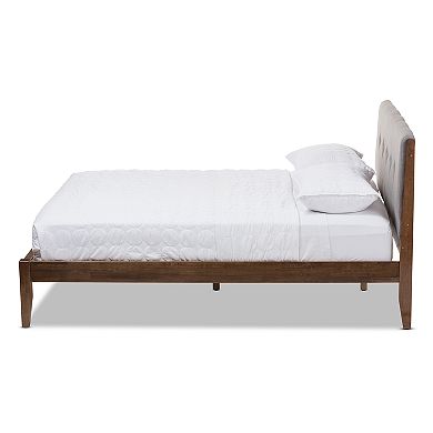 Baxton Studio Leyton Mid-Century Upholstered Platform Bed 