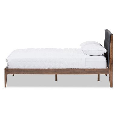 Baxton Studio Clifford Mid-Century Upholstered Bed