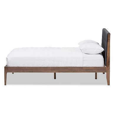 Baxton Studio Clifford Mid-Century Upholstered Bed 