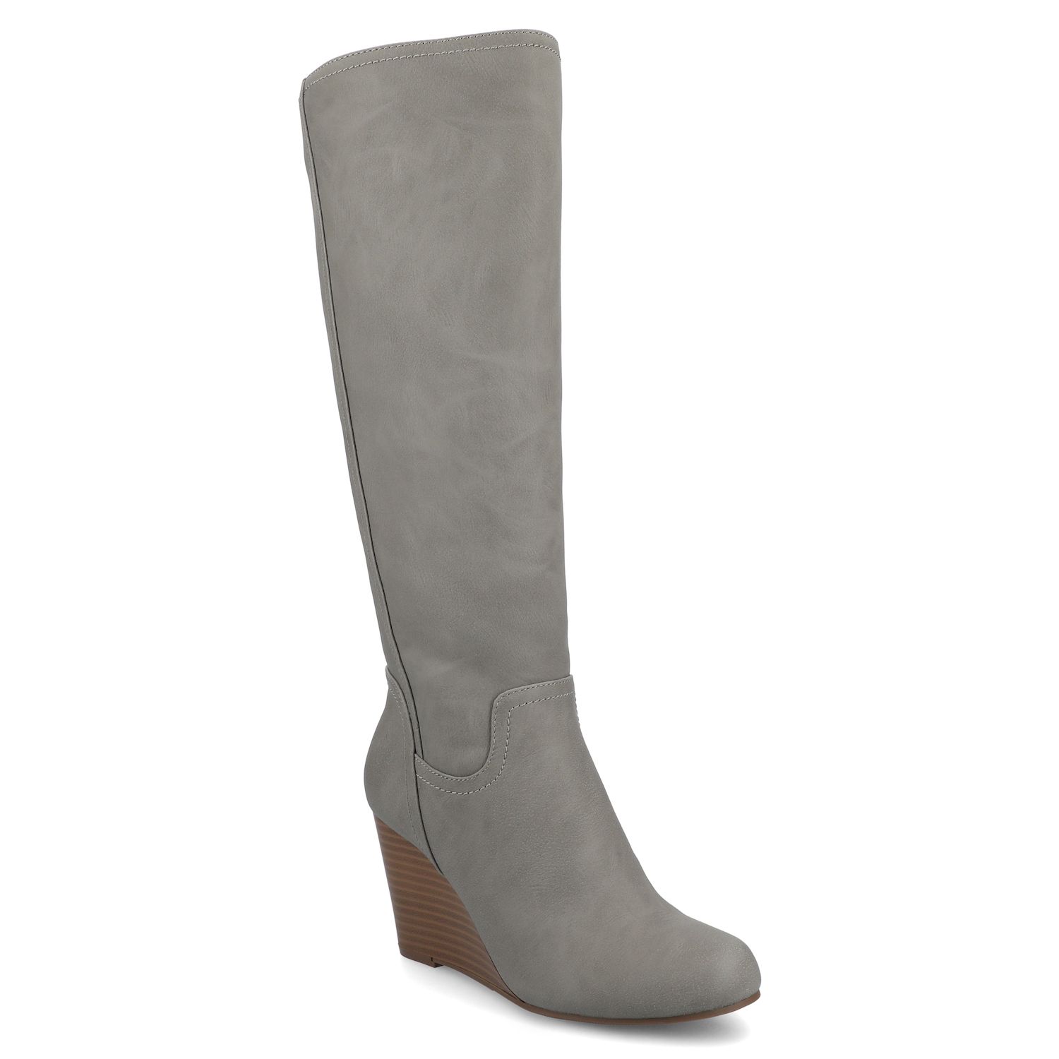ladies grey wedge boots