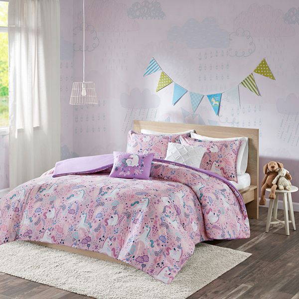 Urban Habitat Kids Ella Unicorn Duvet Cover Set with Throw Pillows