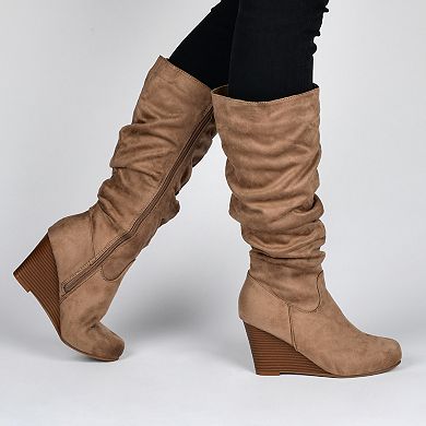 Journee Haze Women's Wedge Slouch Knee High Boots