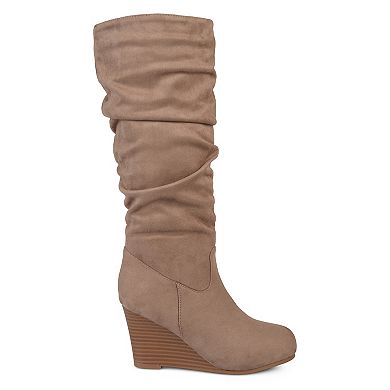 Journee Haze Women's Wedge Slouch Knee High Boots