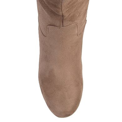 Journee Haze Women's Wedge Slouch Knee High Boots