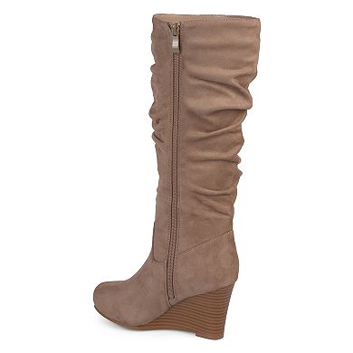 Journee Haze Women's Wedge Slouch Knee High Boots