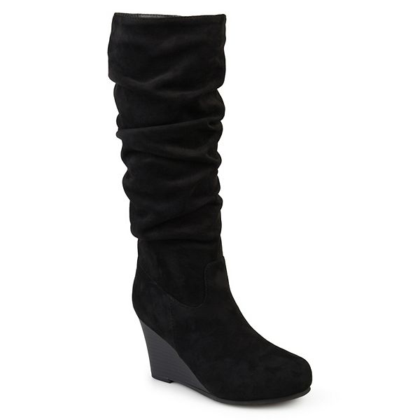 Journee Collection Womens Haze Wedge Knee High Boots Black 7.5