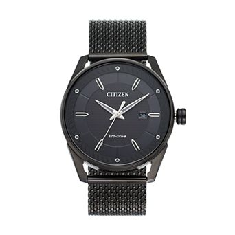 Drive From Citizen Eco-Drive Men's CTO Black Ion-Plated Stainless Steel Mesh Watch - BM6988-57E