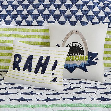 Urban Habitat Kids Aaron Shark Cotton Quilt Set with Shams and Coordinating Pillows