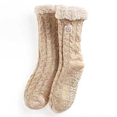 Women's Dearfoams Marled Cable Knit Gripper Slipper Socks