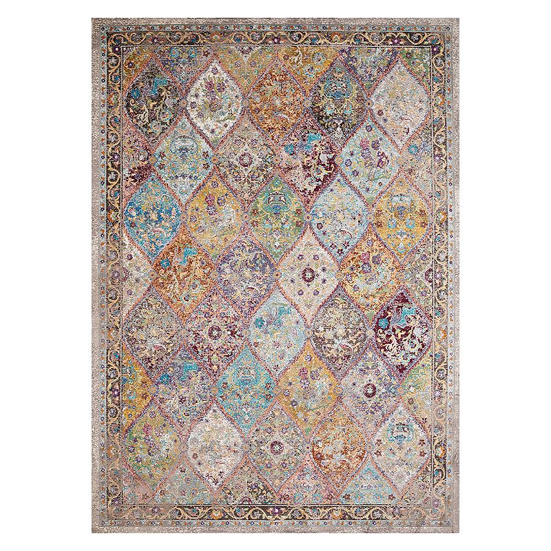 United Weavers Rhapsody Nash Court Framed Floral Rug, Multi, 8X10.5 Ft