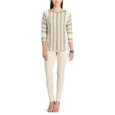 Women's Chaps Striped Cotton-Blend Sweater