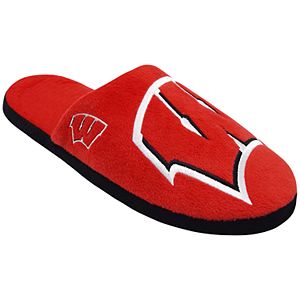 Men's Forever Collectibles Wisconsin Badgers Colorblock Slippers