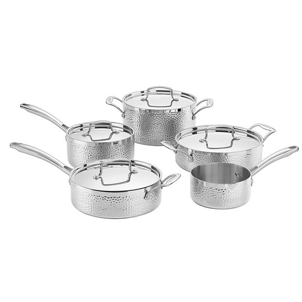 Cuisinart® Hammered Collection 9-pc. Tri-Ply Stainless Steel Cookware Set