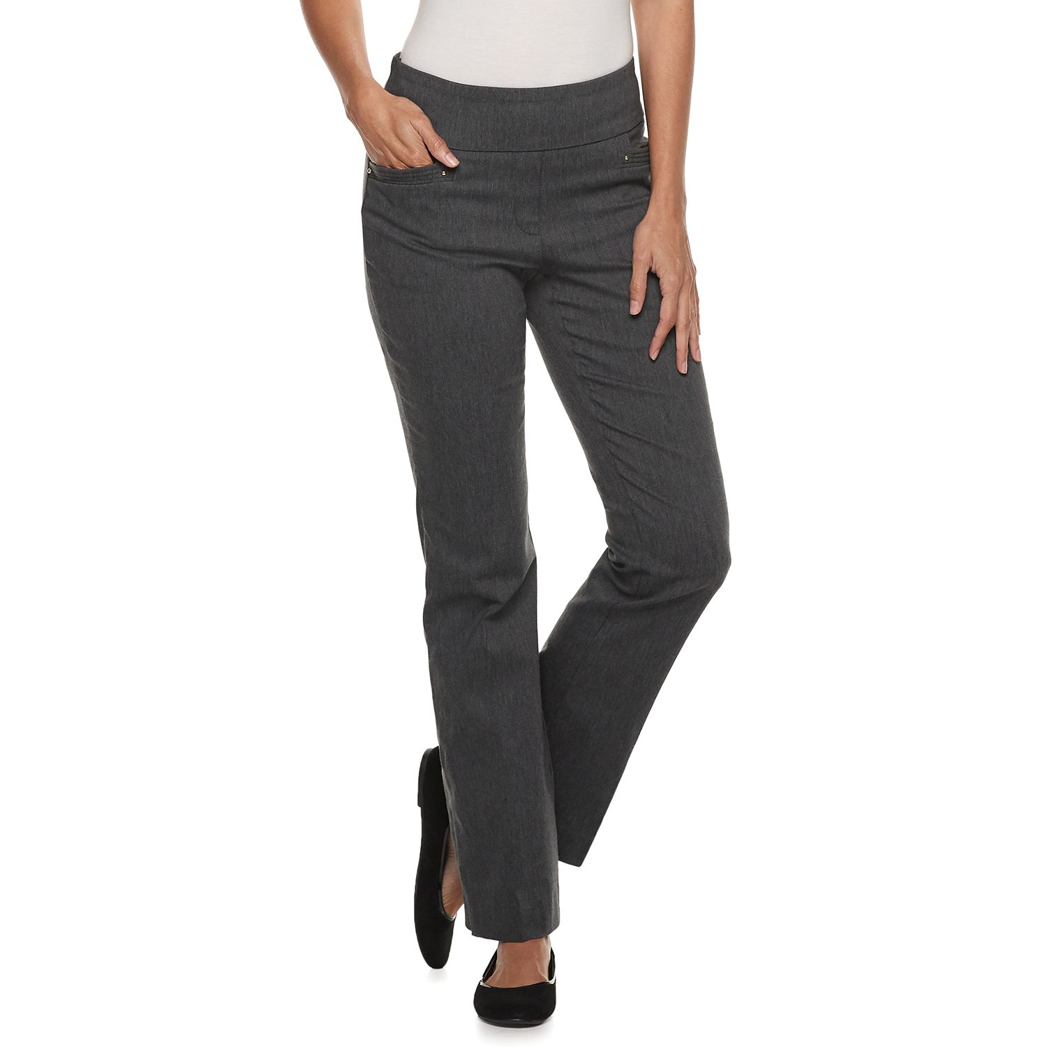 dana buchman straight mid rise pants