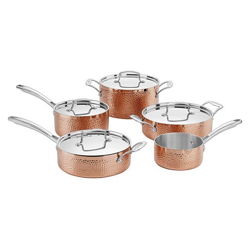 Cuisinart Hammered Collection Copper TriPly Stainless Steel 9pc. Cookware Set