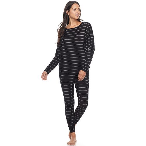 Women's Apt. 9® Pajamas: Drop Shoulder Sleep Top & Banded Bottom Sleep ...