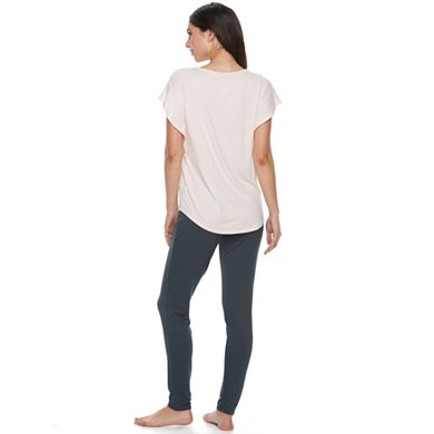 Women's Apt. 9® Pajamas: Short Sleeve Sleep Tee & Banded Bottom Sleep Pants Pants Set
