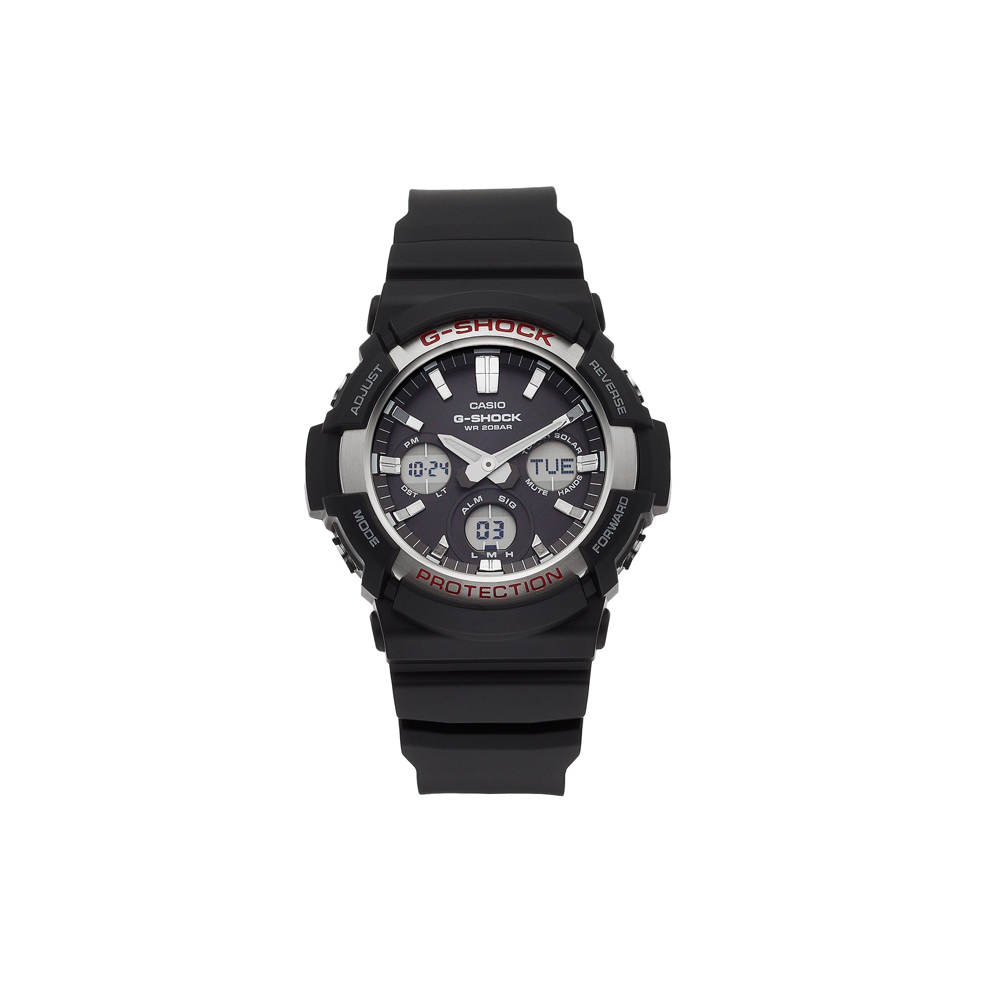 Casio Mens G-Shock Analog-Digital Tough Solar Watch - GAS100-1A, Size: XL,