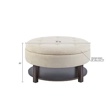 Madison Park Javier Round Storage Ottoman