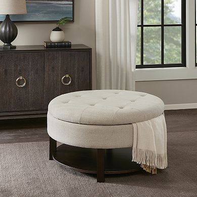 Madison Park Javier Round Storage Ottoman