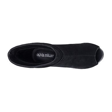 Olivia Miller Glendale Women's Slouchy Peep Toe Ankle Boots 