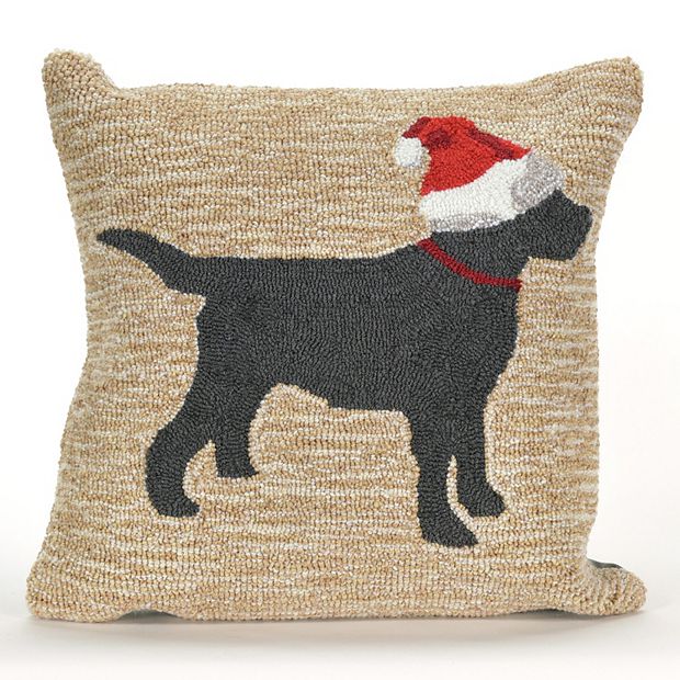 Liora Manne Frontporch Christmas Dog Indoor Outdoor Throw Pillow