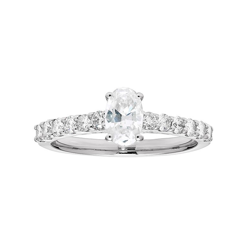 14k Gold 1 Carat T.W. IGL Certified Diamond Oval Engagement Ring, Womens, 