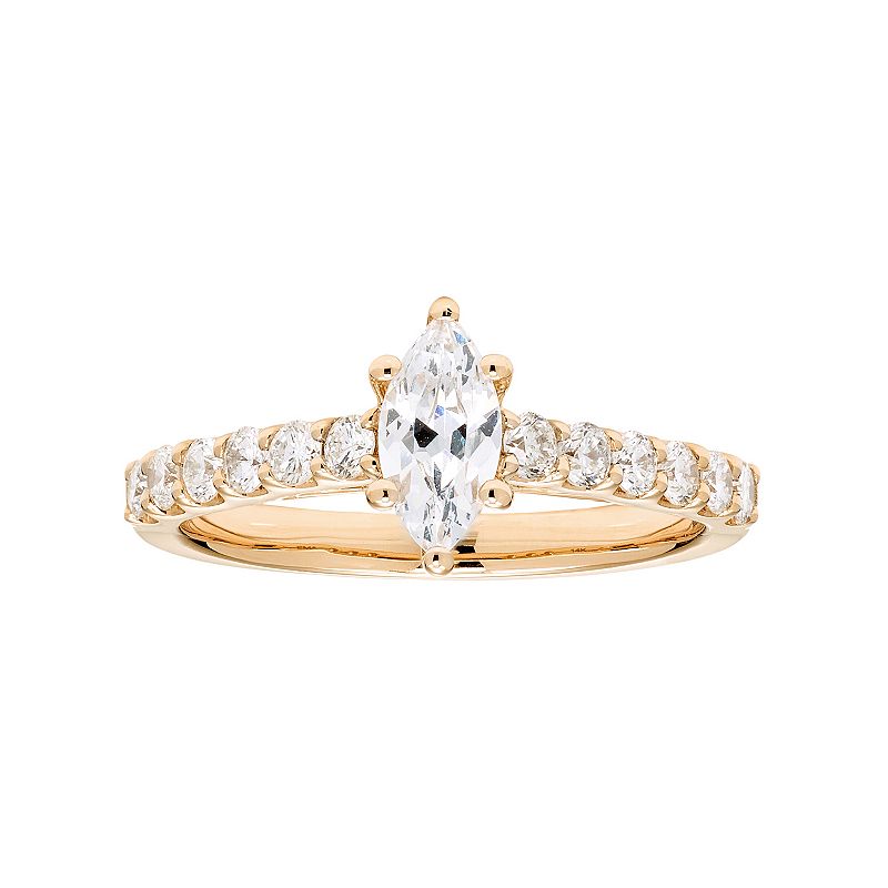 14k Gold 1 Carat T.W. IGL Certified Diamond Marquise Engagement Ring, Women