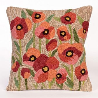 Liora Manne Frontporch Poppies Indoor Outdoor Throw Pillow
