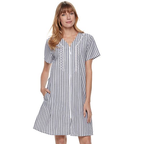 Women's Croft & Barrow® Woven ZipUp Duster Robe