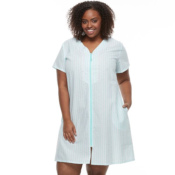 Plus Size Croft & Barrow® Woven ZipUp Duster Robe