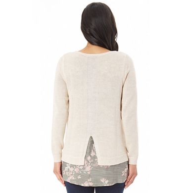 Women's Apt. 9® Pointelle Mock-Layer Sweater