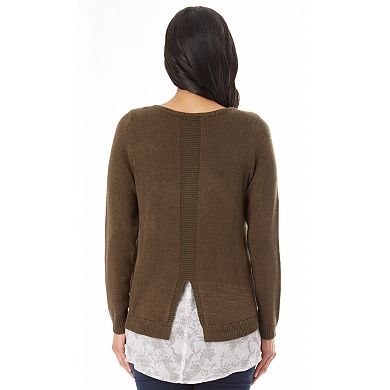 Women's Apt. 9® Pointelle Mock-Layer Sweater