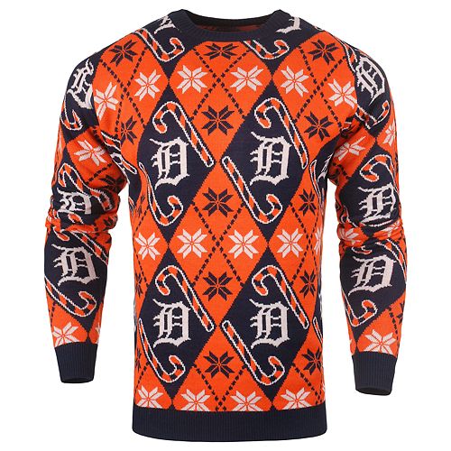 Men's Detroit Tigers Candy Cane Holiday Sweater