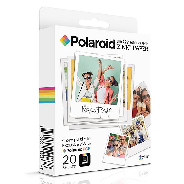 bedreiging Diplomatie Rose kleur Polaroid ZINK Zero Ink 3" x 4" Photo Media Paper (20 Sheets)