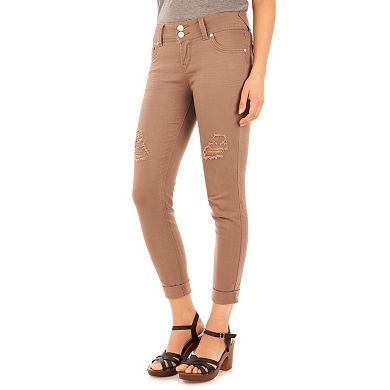 Juniors' WallFlower Curvy Ripped Ankle Pants