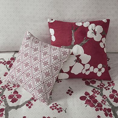 N Natori Cherry Blossom Floral Throw Pillow