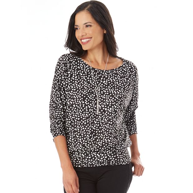 Women's Apt. 9® Elastic-Hem Dolman-Sleeve Top