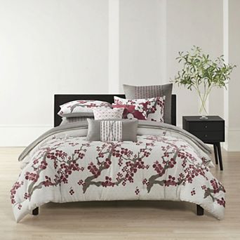N Natori Cherry Blossom Cotton Comforter Set