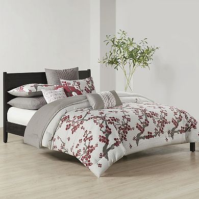 N Natori Cherry Blossom Cotton Comforter Set