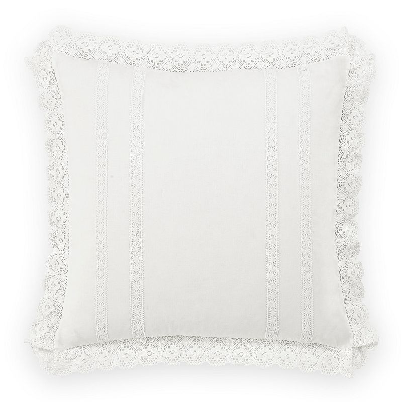 Laura Ashley Lifestyles 2-pack Annabella Crochet Euro Shams, White