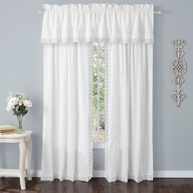 UPC 883893496903 product image for Laura Ashley Lifestyles Annabella Crochet Window Curtain Set, White | upcitemdb.com