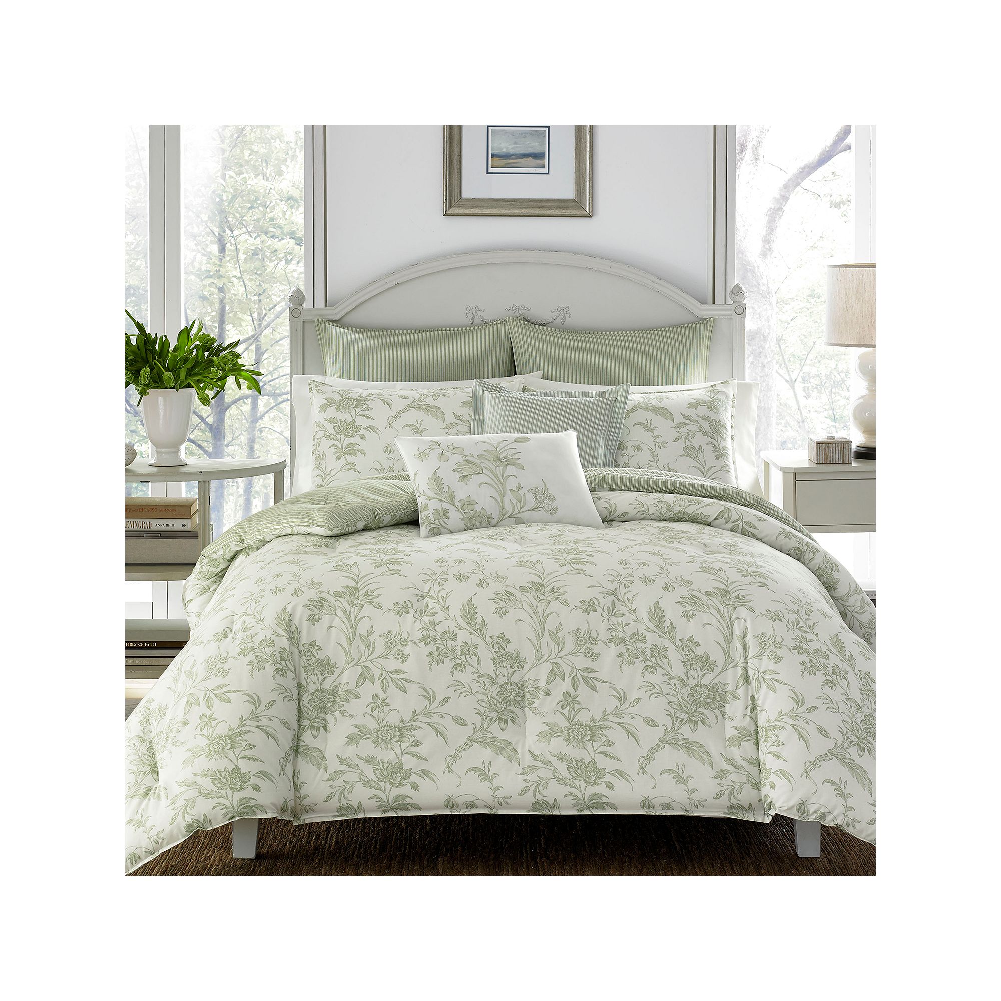 Laura Ashley Lifestyles Natalie Comforter Set, Green