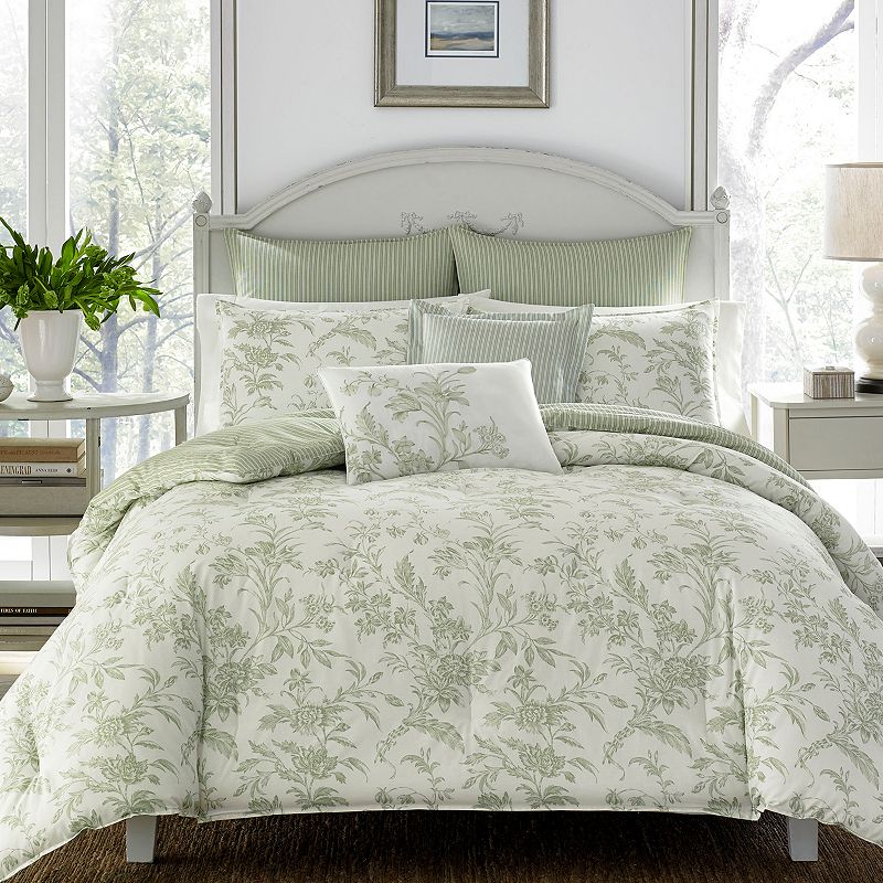 75597773 Laura Ashley Lifestyles Natalie Comforter Set, Gre sku 75597773